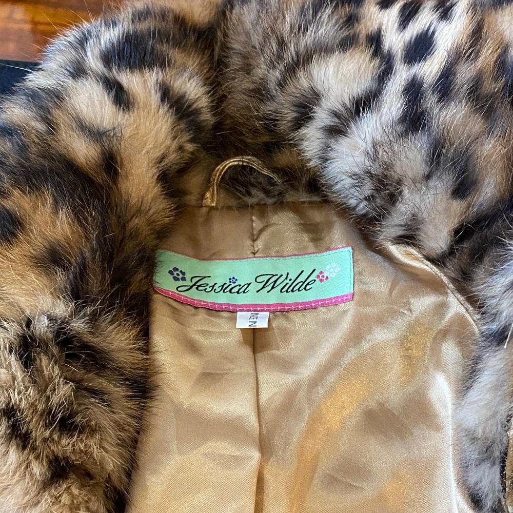 Jessica Wilde Faux Fur Leopard Coat - Brown & Black